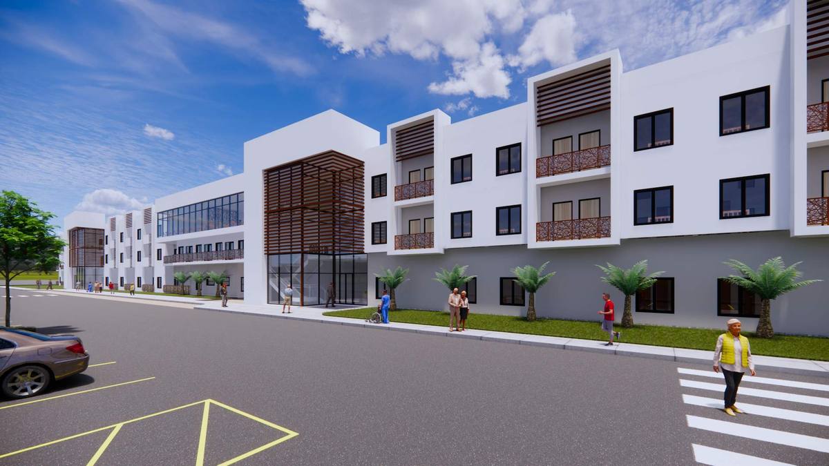 Architecture: Creative Adaptations, Inc. Mojave Narrows Chateau Senior Living Center, Victorville, CA — Red Brick Engineering MEP design (view 3)